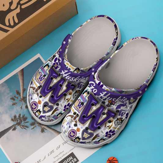 Washington Huskies NCAA Sport Clogs Shoes - 503HL- CR030
