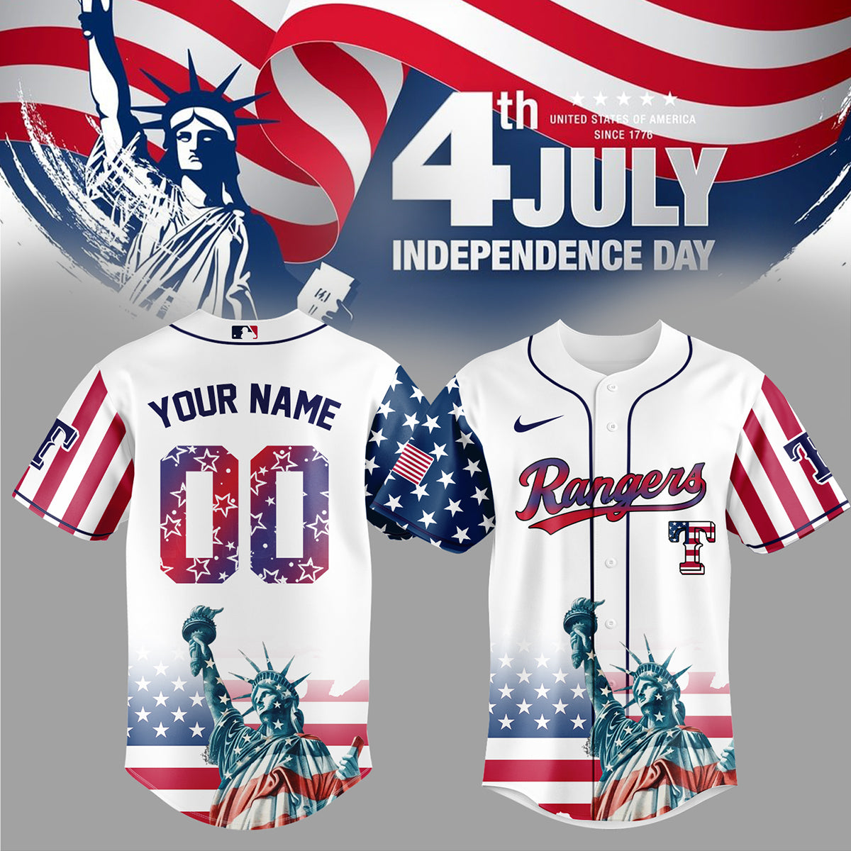 Texas Rangers Special Nationals Independence Day Jersey 2025