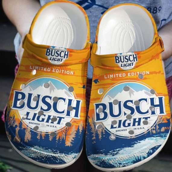 Yellow Busch Light Beer Clog Shoes  - 503HL- CR136