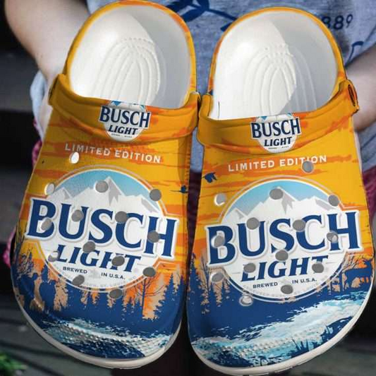 Yellow Busch Light Beer Clog Shoes  - 503HL- CR136