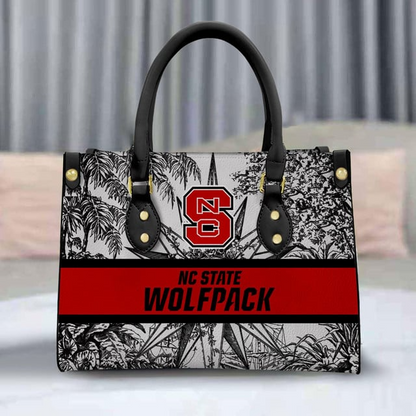 Customized NC State Wolfpack NCAA Leather Hand Bag - 503HL- HB011