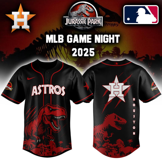 Houston Astros  x  Jurassic Park  Game Night T-Rex Jersey 2025 Editons Limited