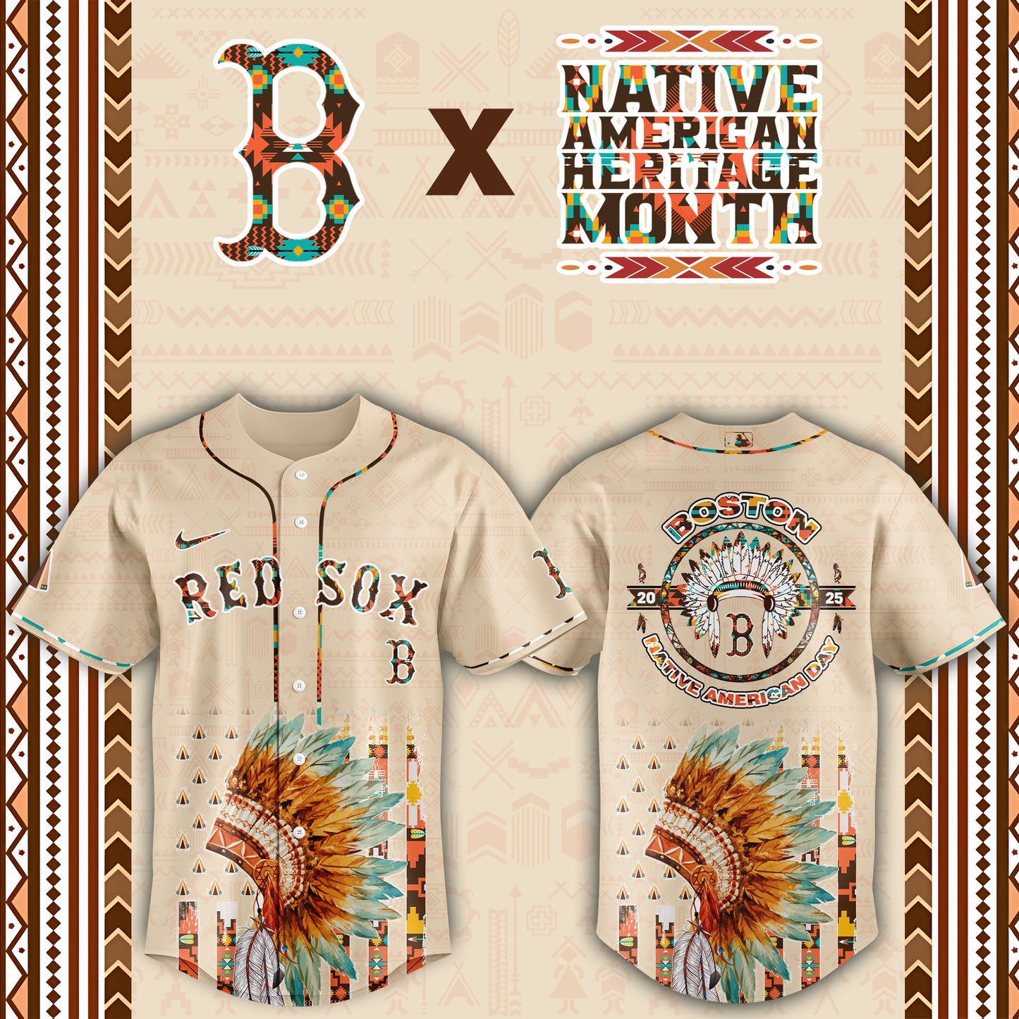 Boston Red Sox Native American Heritage Month Baseball Jersey - Saint Savoir