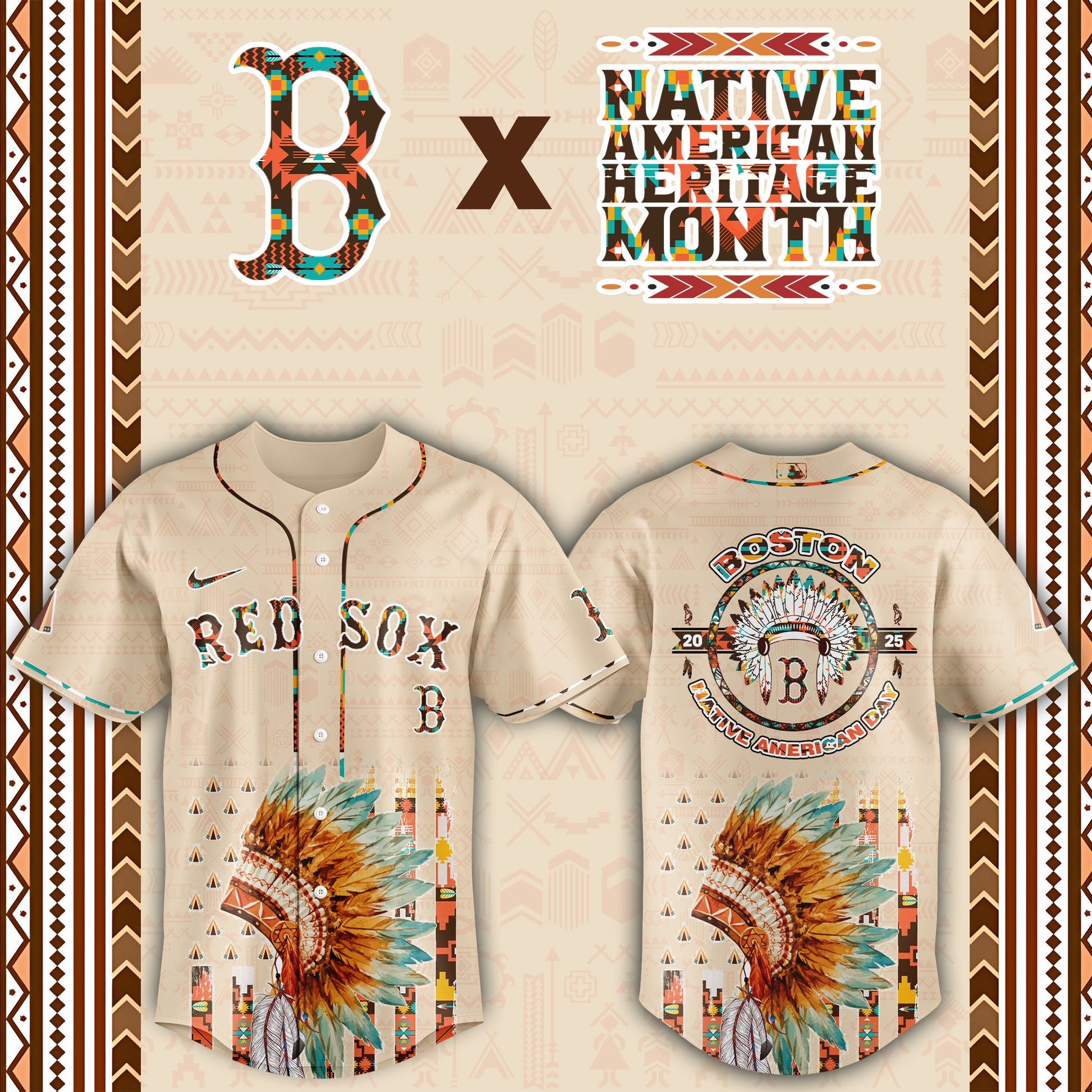 Boston Red Sox Native American Heritage Month Baseball Jersey - Saint Savoir