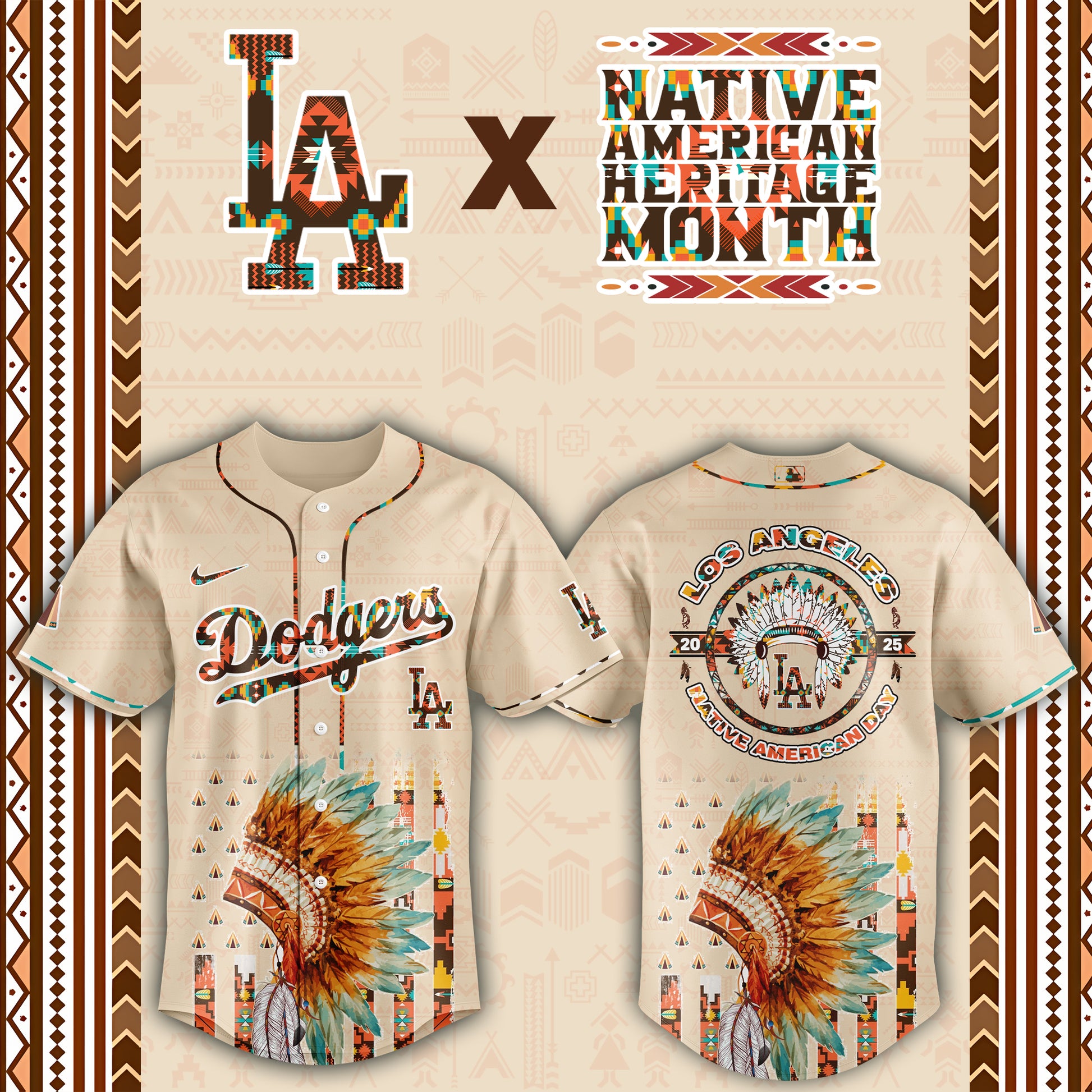 Los Angeles Dodgers Native American Heritage Month Baseball Jersey - Saint Savoir