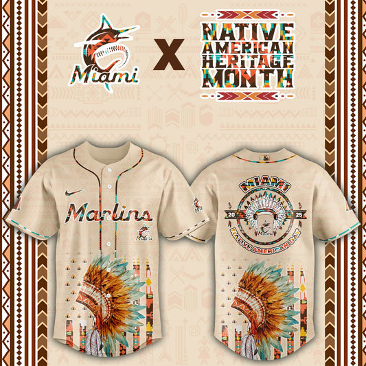 Miami Marlins Native American Heritage Month Baseball Jersey - Saint Savoir