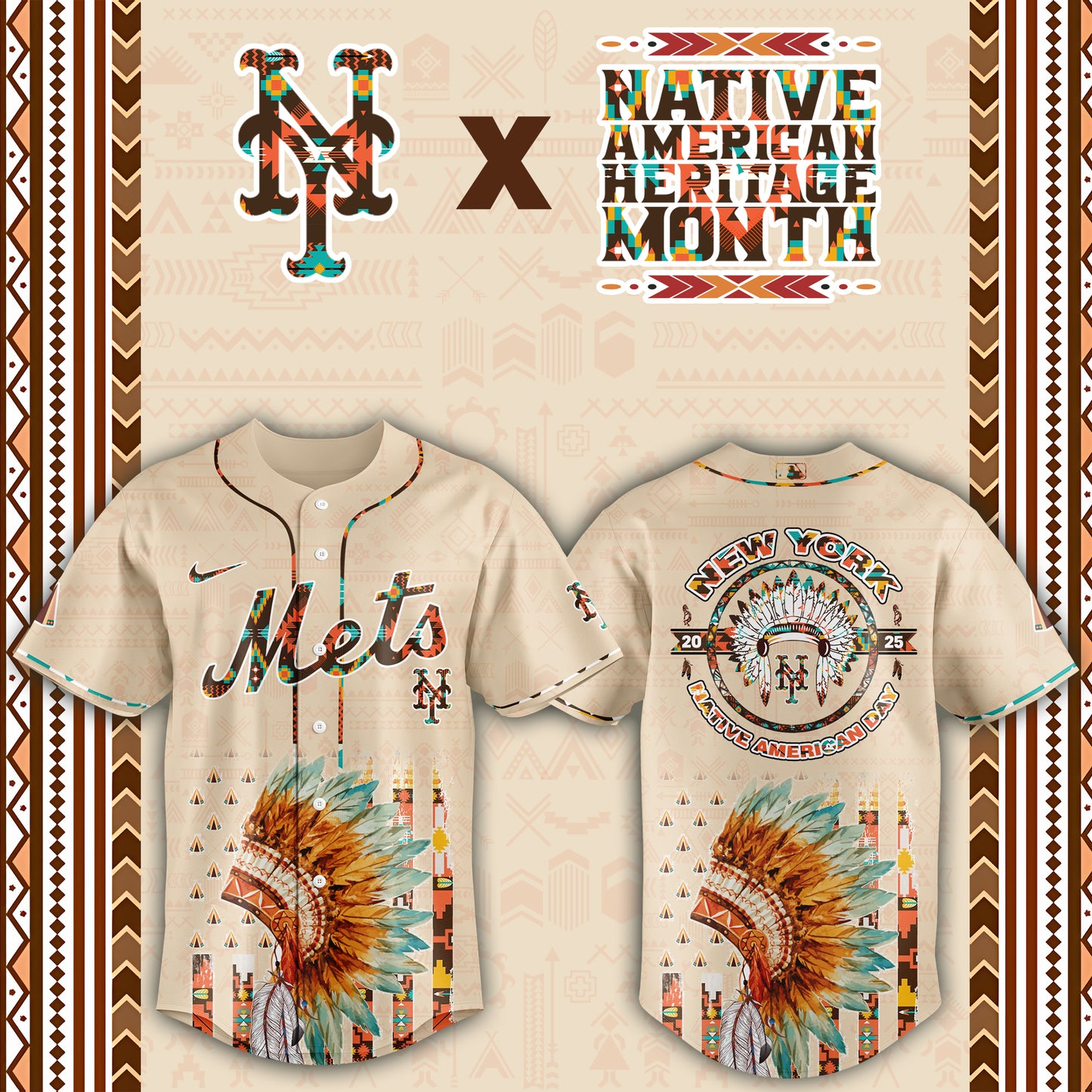 New York Mets Native American Heritage Month Baseball Jersey - Saint Savoir