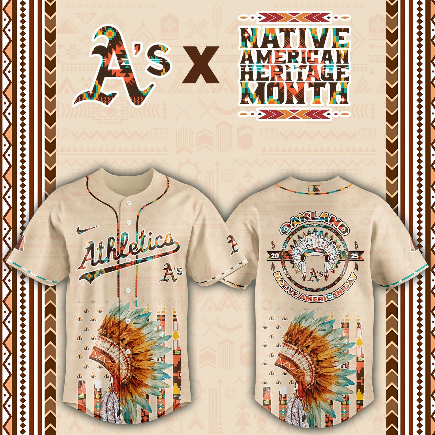 Oakland Athletics Native American Heritage Month Baseball Jersey - Saint Savoir