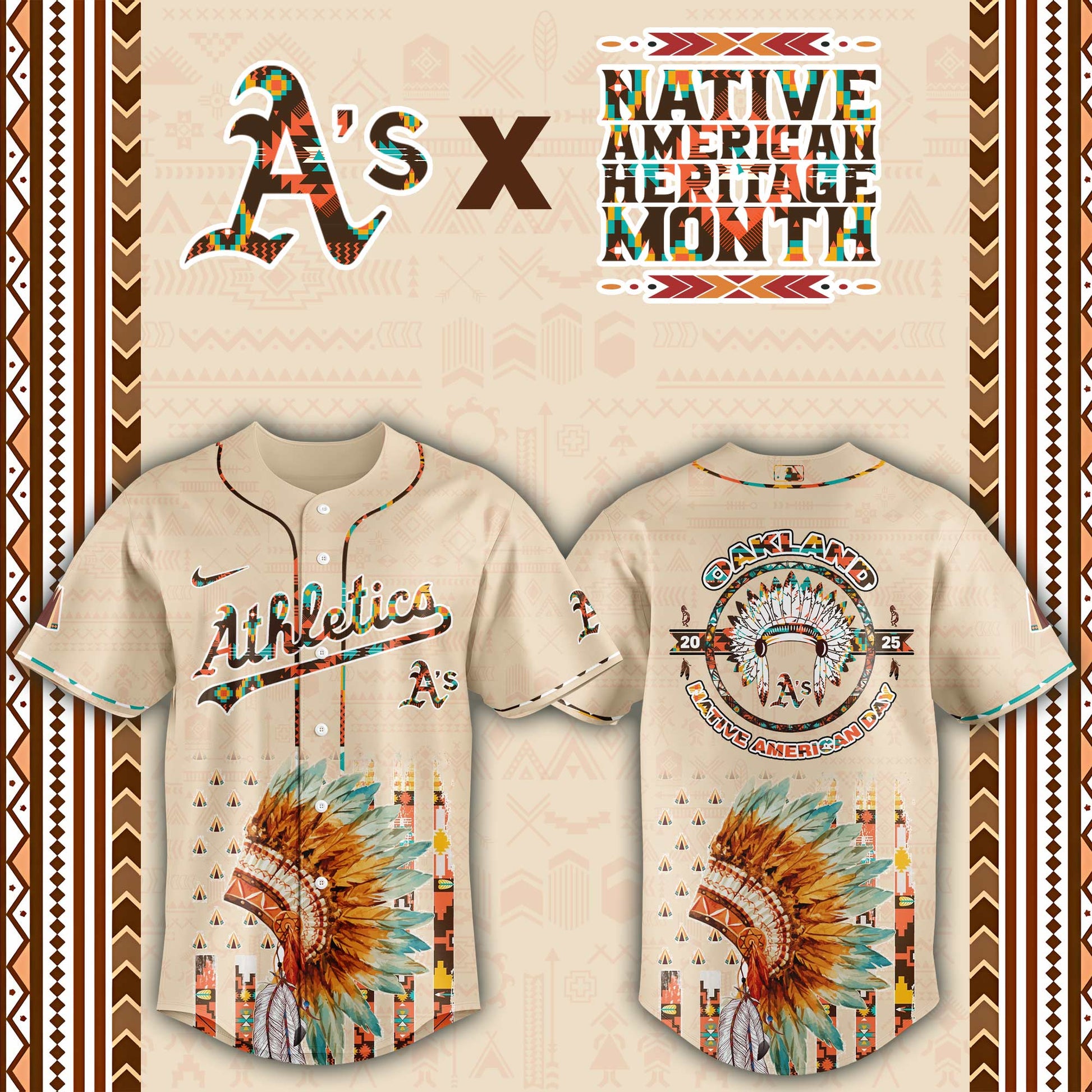 Oakland Athletics Native American Heritage Month Baseball Jersey - Saint Savoir