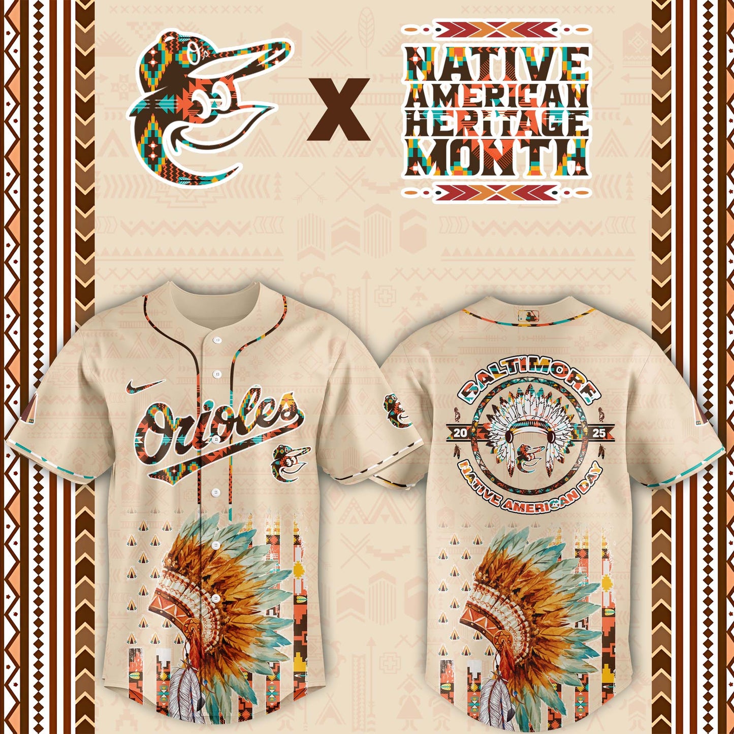 Baltimore Orioles Native American Heritage Month Baseball Jersey - Saint Savoir