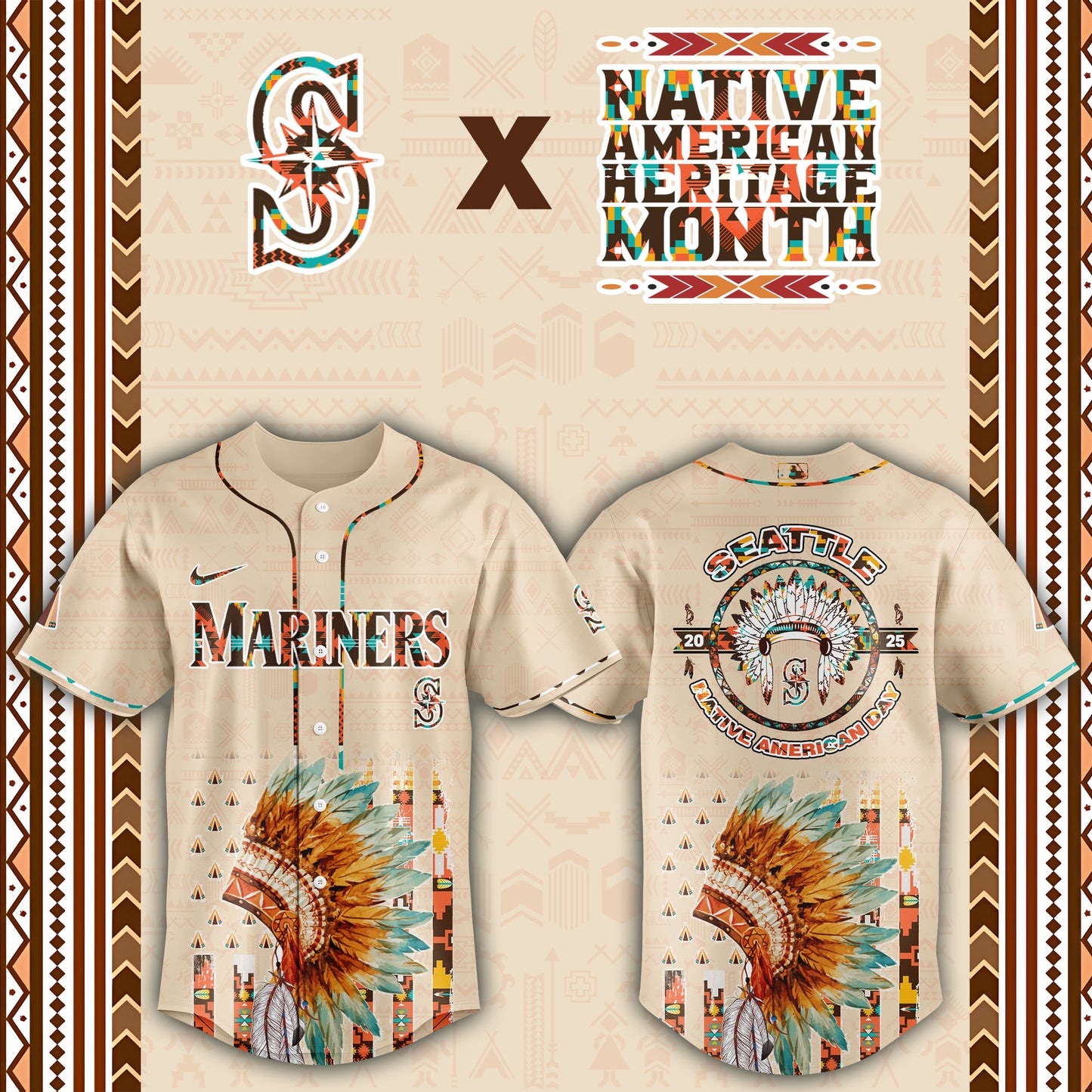 Seattle Mariners Native American Heritage Month Baseball Jersey - Saint Savoir