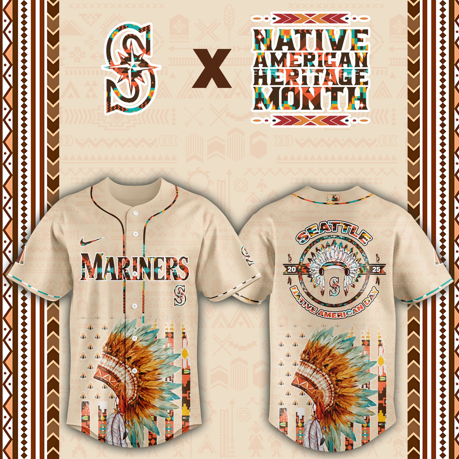 Seattle Mariners Native American Heritage Month Baseball Jersey - Saint Savoir