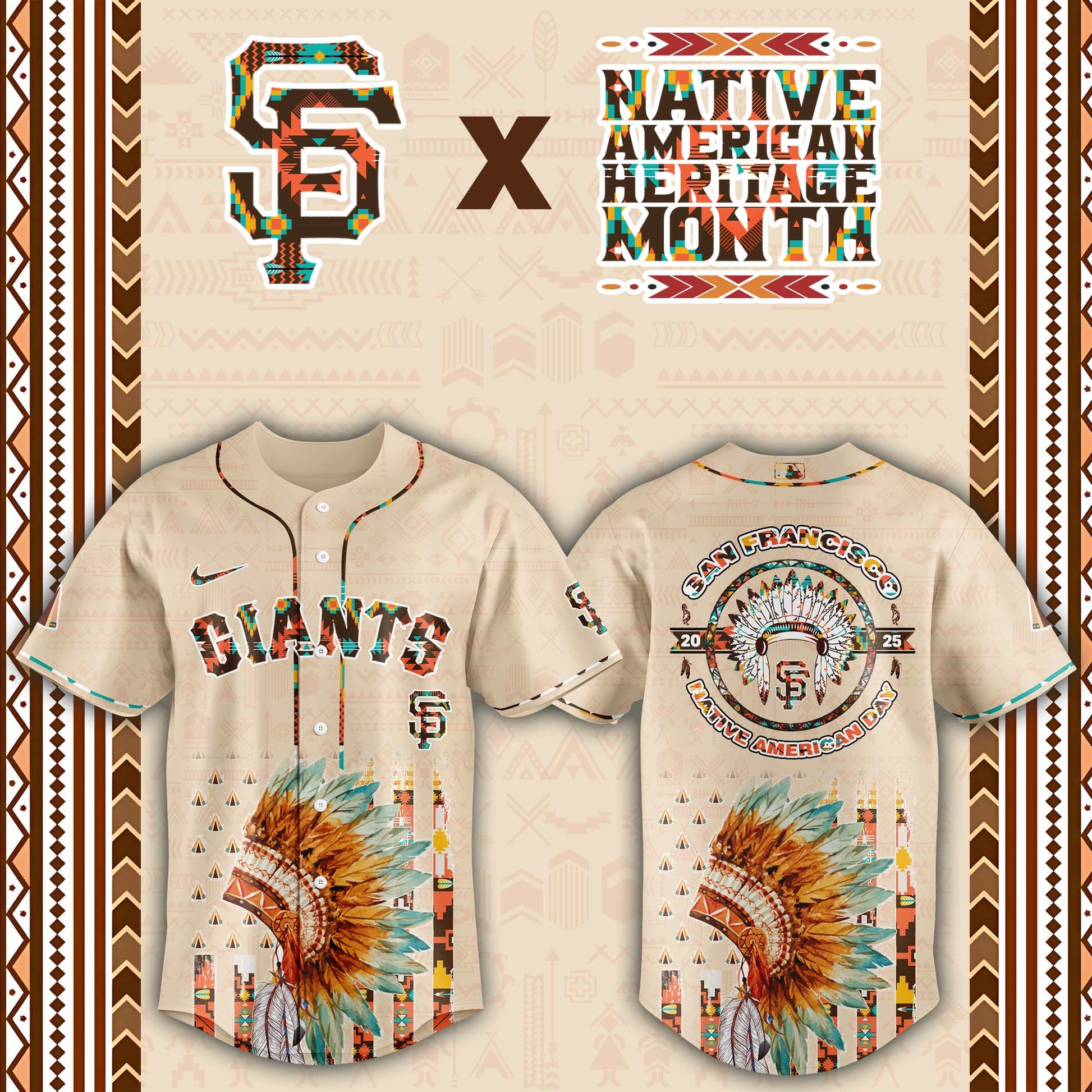 San Francisco Giants Native American Heritage Month Baseball Jersey - Saint Savoir