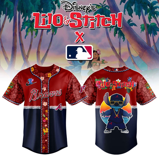 Atlanta Braves MLB x Lilo & Stitch Jersey Limited