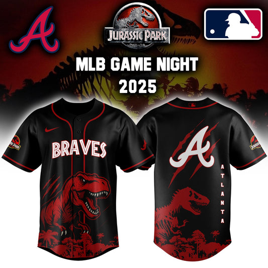 Atlanta Braves x Jurassic Park  Game Night T-Rex Jersey 2025 Editons Limited