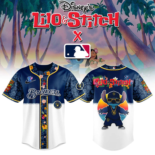 Milwaukee Brewers MLB x Lilo & Stitch Jersey Limited
