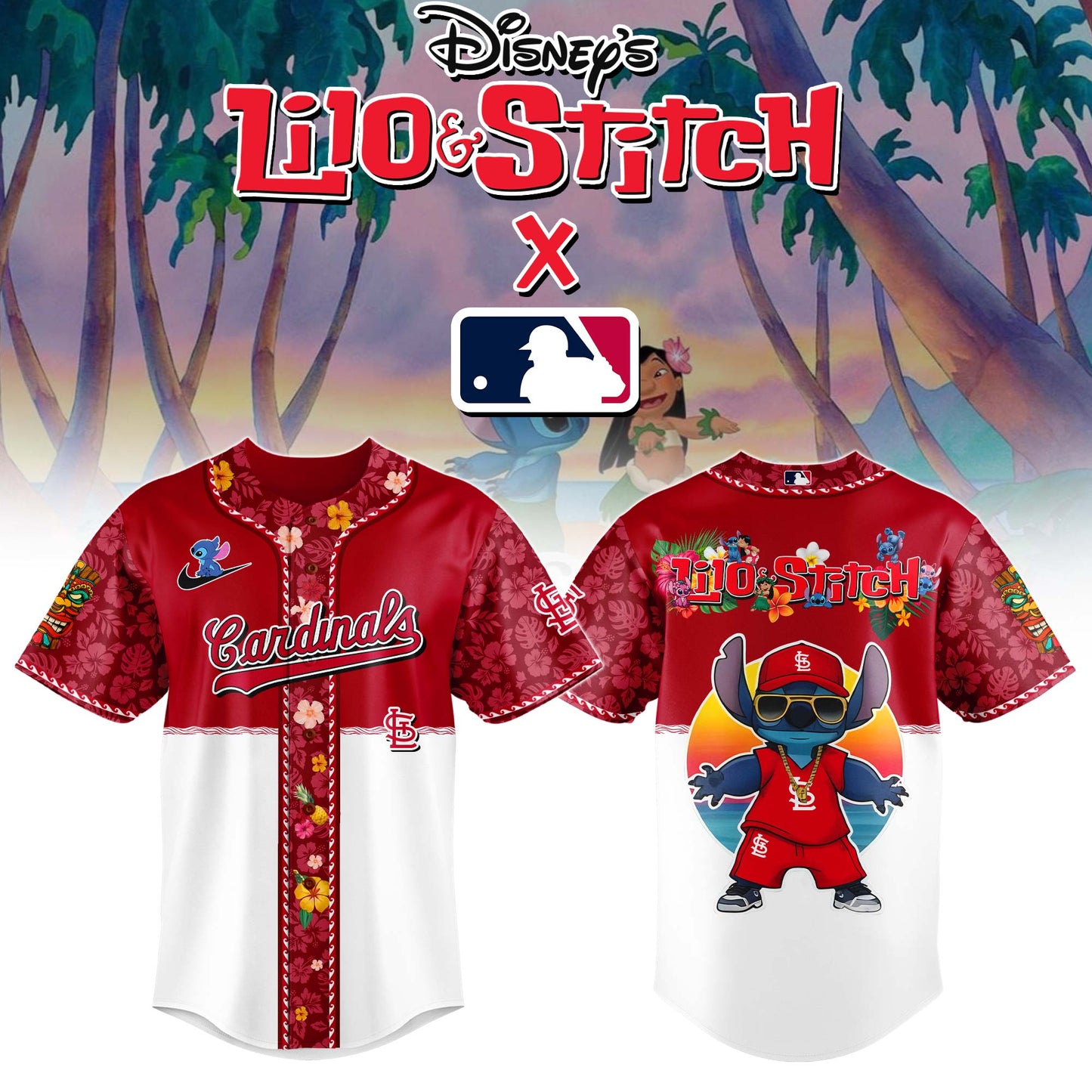St.Louis Cardinals MLB x Lilo & Stitch Jersey Limited