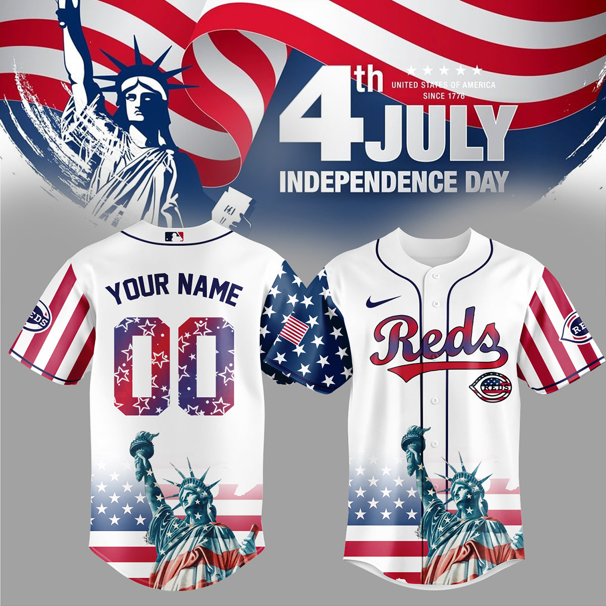 Cincinnati Reds Special Nationals Independence Day Jersey 2025