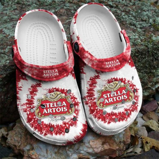 Classic Tie Dye Graphic Stella Artois Beer Clog Shoes  - 503HL- CR142