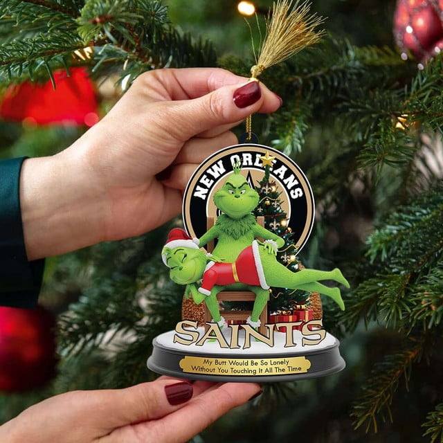 New Orleans Saints  x Grinch Christmas Acrylic Ornament