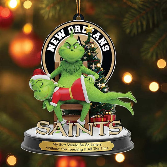 New Orleans Saints  x Grinch Christmas Acrylic Ornament
