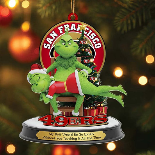 San Francisco 49ers x Grinch Christmas Acrylic Ornament