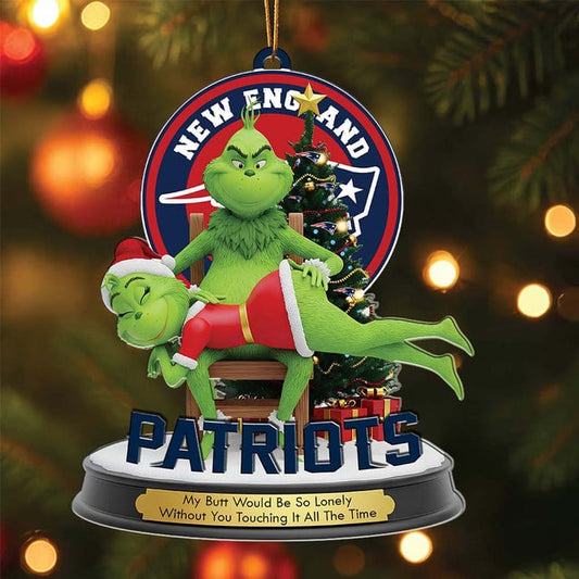 New England Patriots x Grinch Christmas Acrylic Ornament