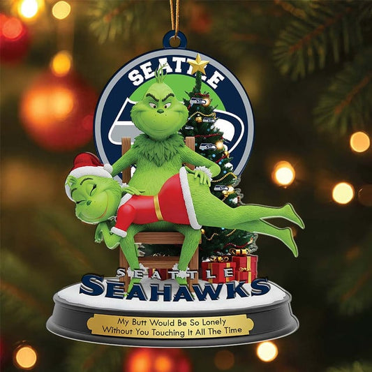 Seattle Seahawks x Grinch Christmas Acrylic Ornament