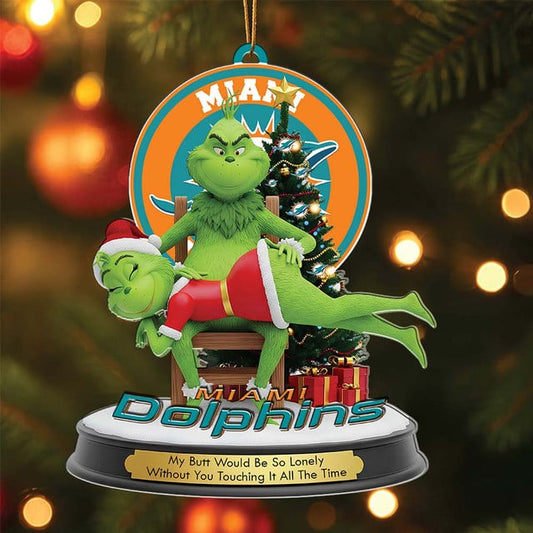 Miami Dolphins  x Grinch Christmas Acrylic Ornament