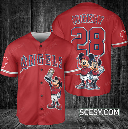 Los Angeles Angels MM Baseball Jersey Red