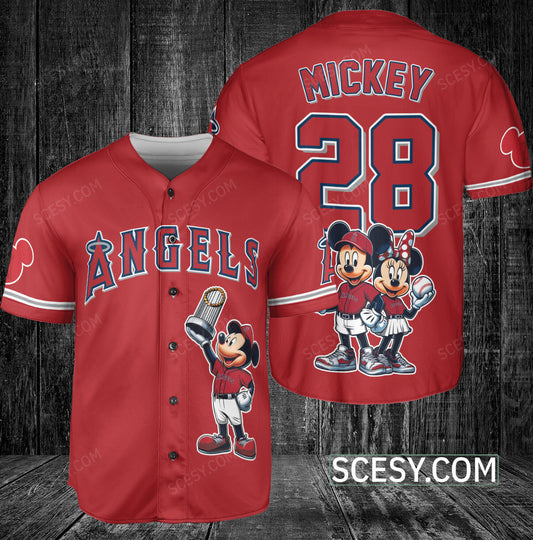 Los Angeles Angels MM Baseball Jersey Red