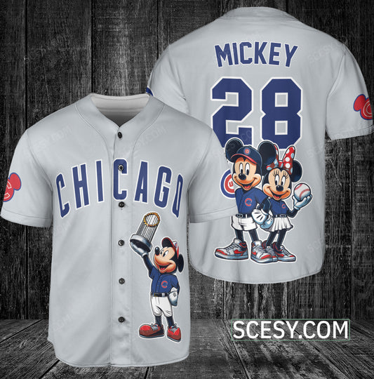 Chicago Cubs MM Baseball Jersey Light Gray
