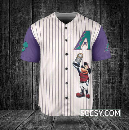 Arizona Diamondbacks MM Baseball Jersey White Purple