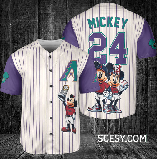 Arizona Diamondbacks MM Baseball Jersey White Purple