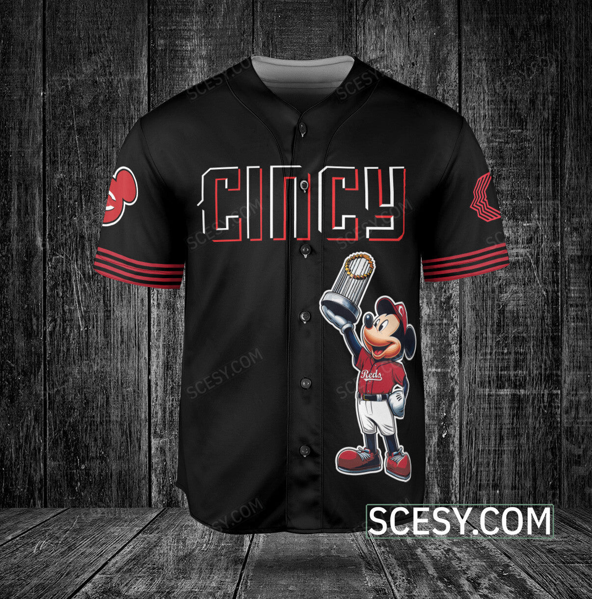 Cincinnati Reds MM Baseball Jersey Black