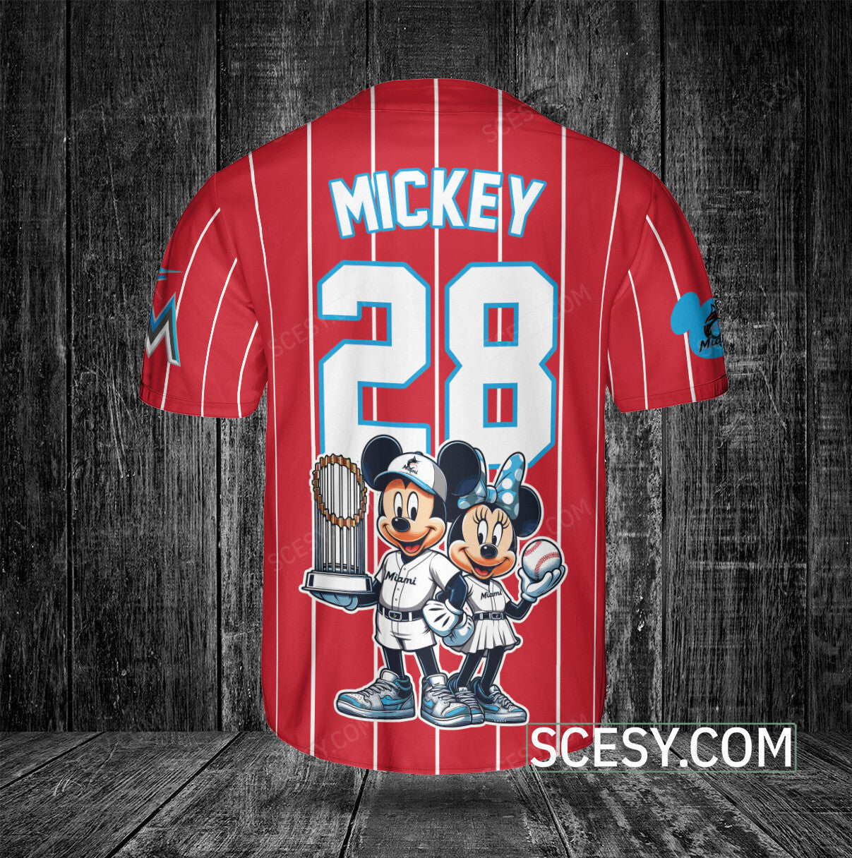 Miami Marlins MM Baseball Jersey Red