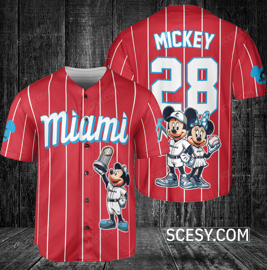Miami Marlins MM Baseball Jersey Red