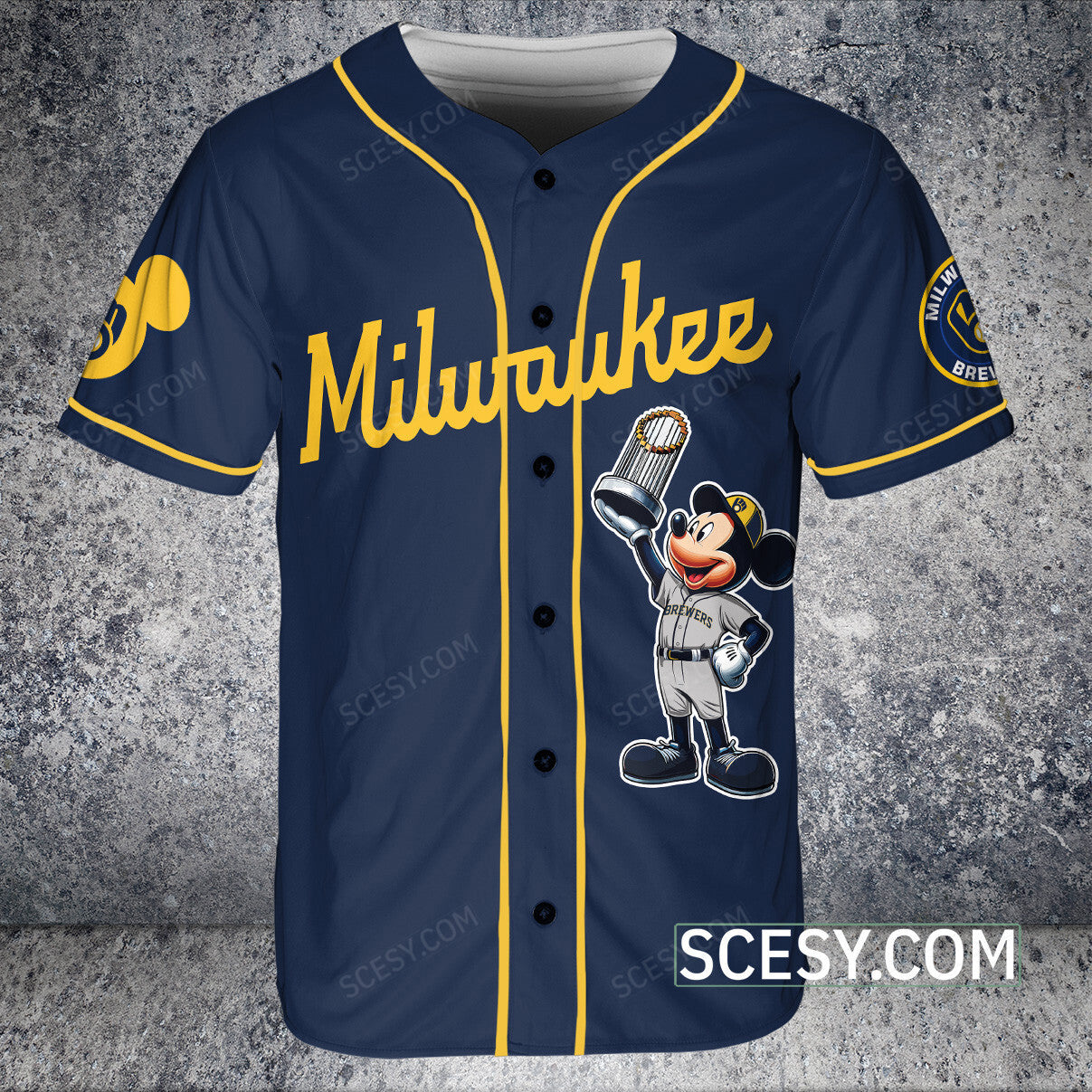 Milwaukee Brewers MM Baseball Jersey Navy