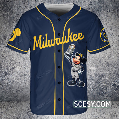 Milwaukee Brewers MM Baseball Jersey Navy