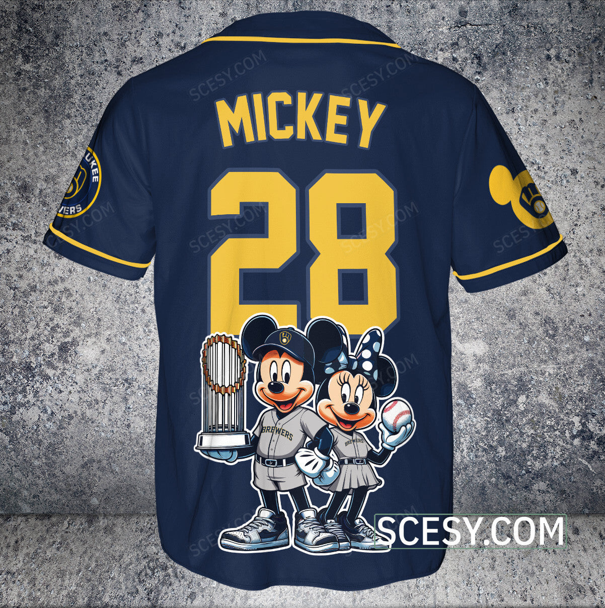 Milwaukee Brewers MM Baseball Jersey Navy