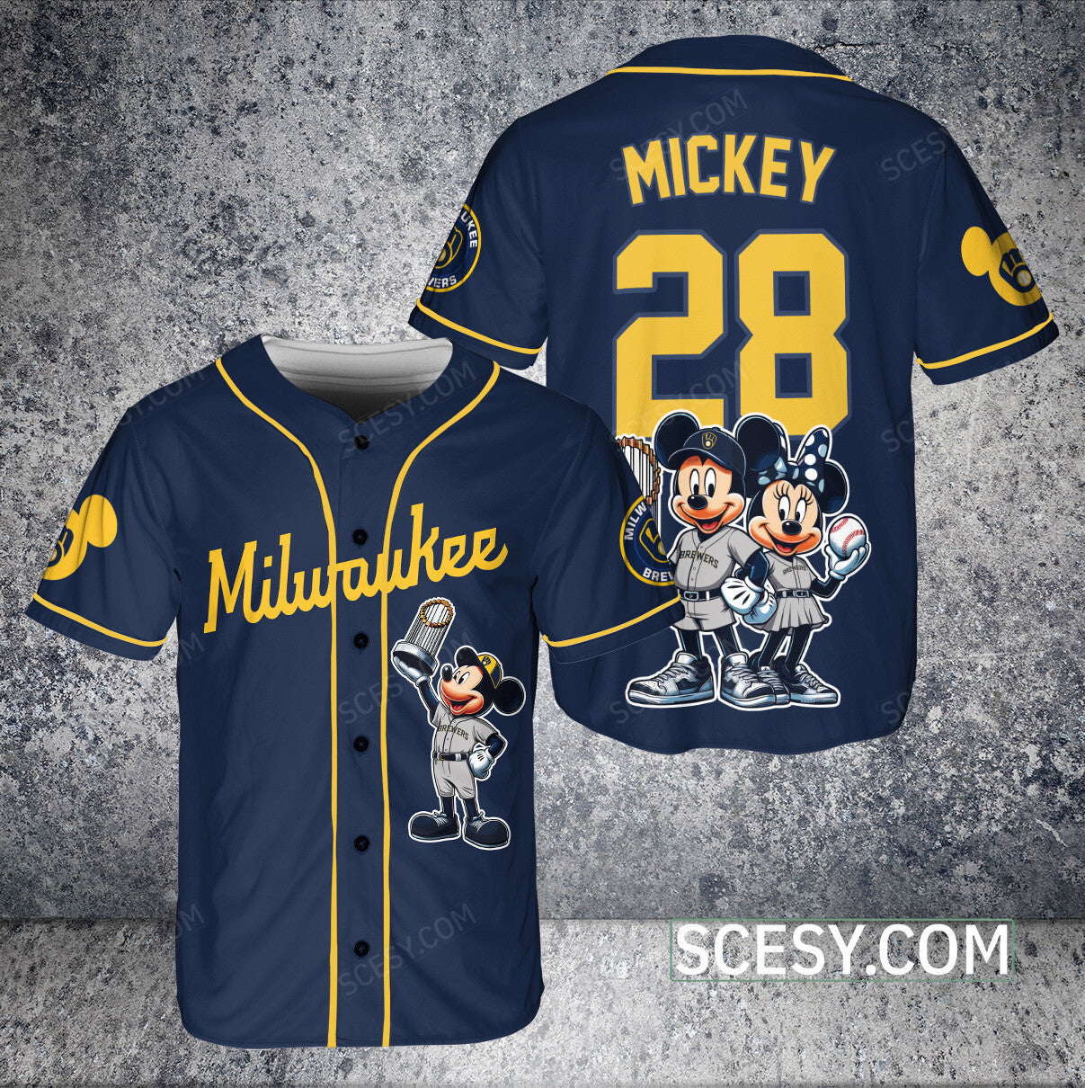 Milwaukee Brewers MM Baseball Jersey Navy