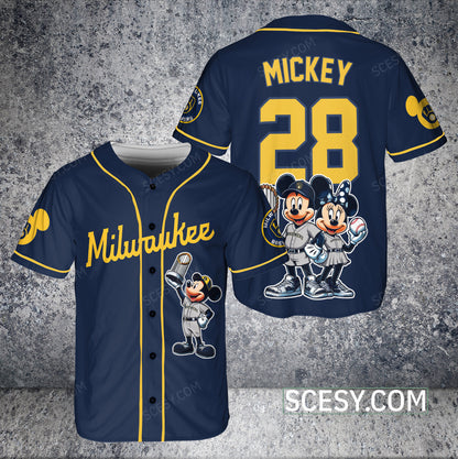 Milwaukee Brewers MM Baseball Jersey Navy