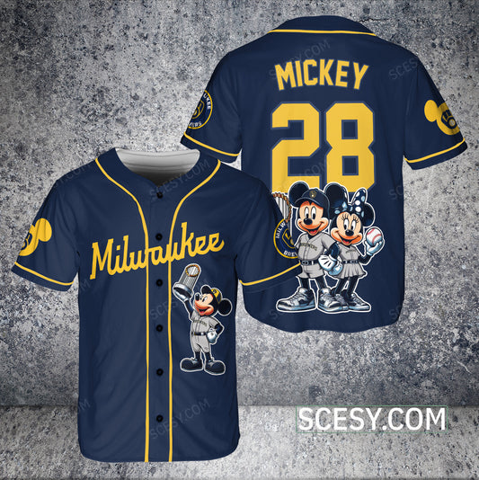 Milwaukee Brewers MM Baseball Jersey Navy