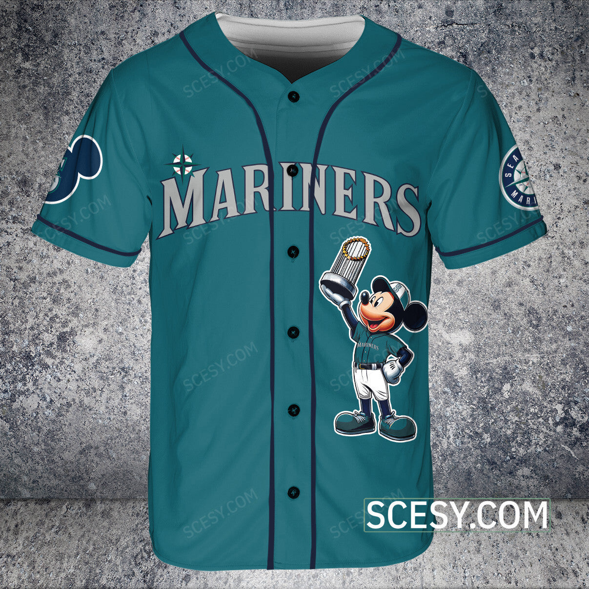Seattle Mariners MM Baseball Jersey Midnight Green