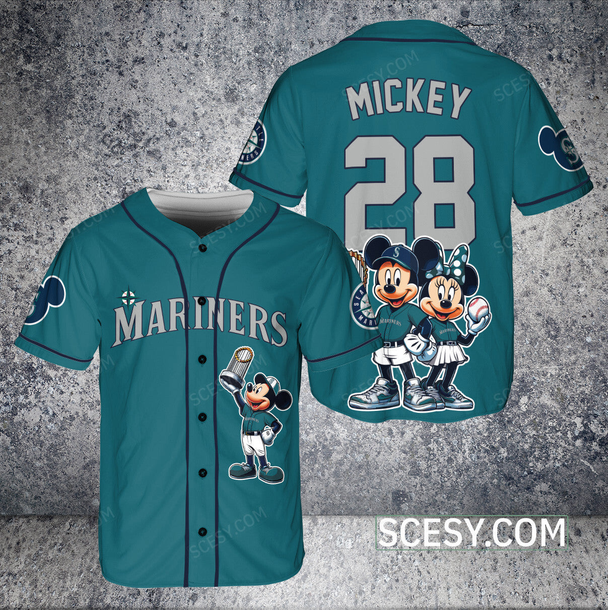 Seattle Mariners MM Baseball Jersey Midnight Green
