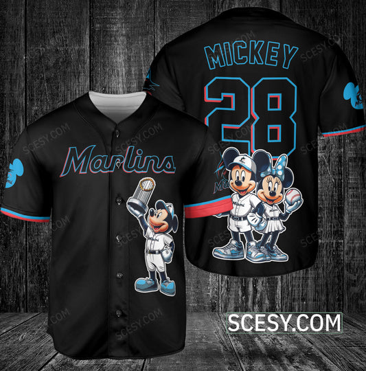 Miami Marlins MM Baseball Jersey Black