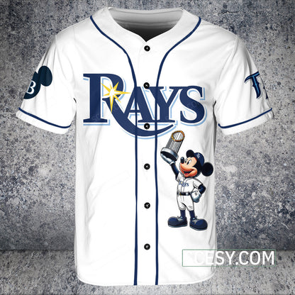 Tampa Bay Rays MM Baseball Jersey White Pipping