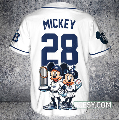 Tampa Bay Rays MM Baseball Jersey White Pipping