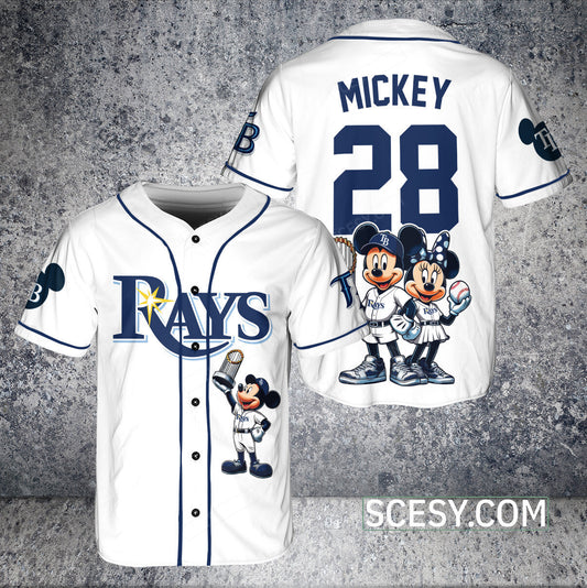 Tampa Bay Rays MM Baseball Jersey White Pipping