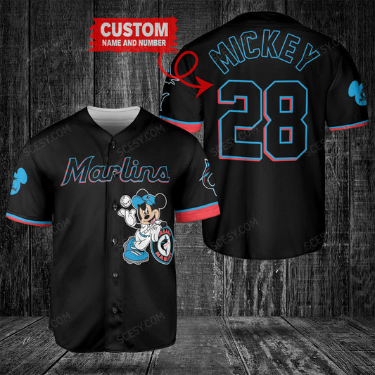 Miami Marlins MM x Miami Marlins Baseball Jersey BL